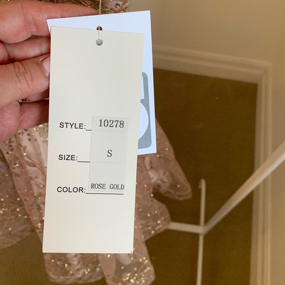 Rose gold mini dress. Size small. New with tags. - Picture 5 of 7